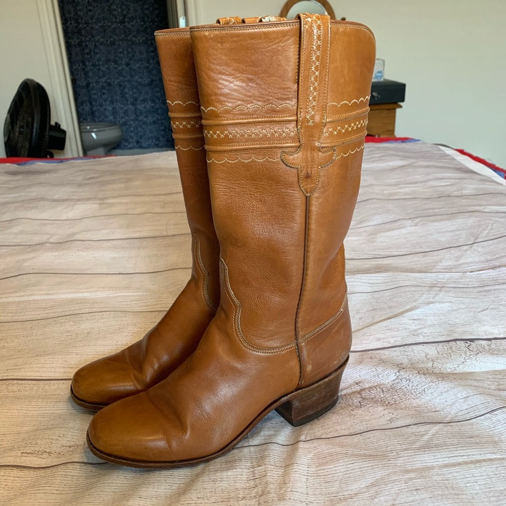 Lucchese Womens Size 5.5 Leather Cowgirl Boots